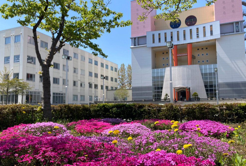 キャンパスで色とりどりの花が咲いています（2022）