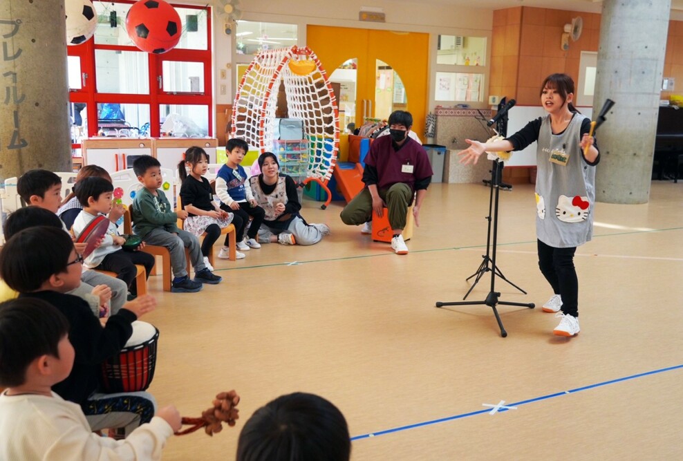 中短♪音れくサークルが保育園でドラムサークルを実施しました