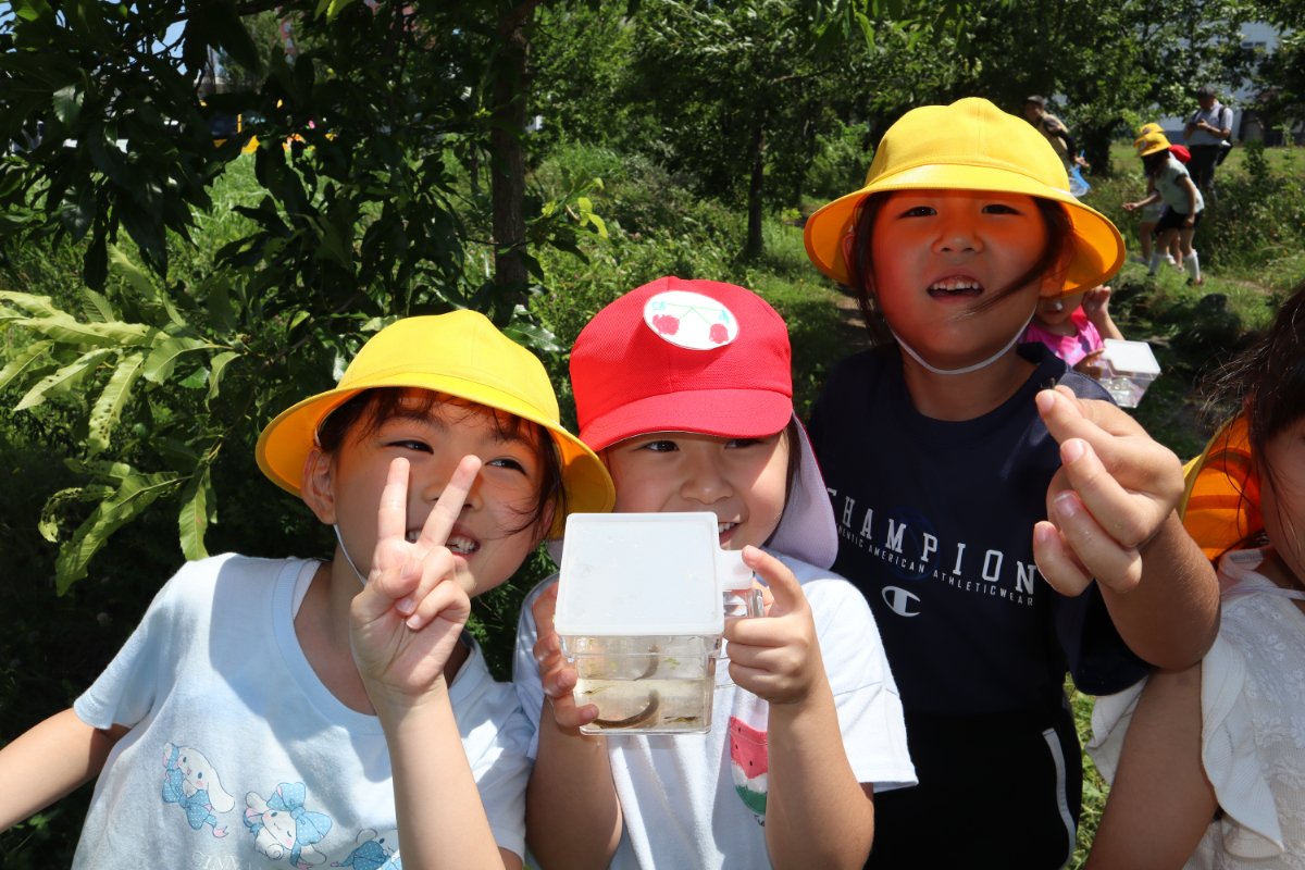 幼保小連携架け橋プログラム～横内小学校1年生とビオトープで交流～