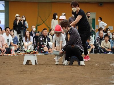 おじいちゃん・おばあちゃんと一生懸命走りました