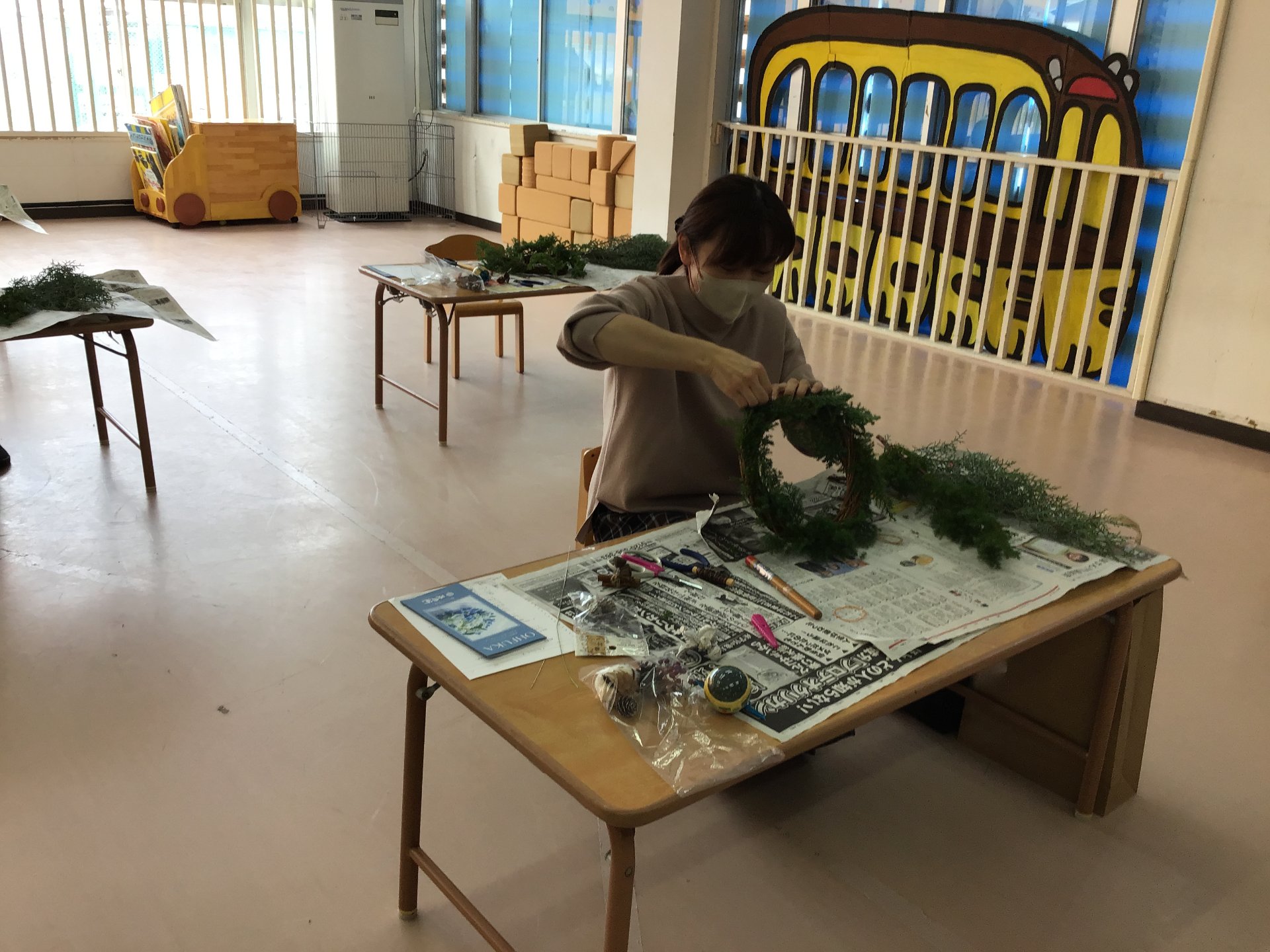 第３回父母と教師の会研修会「クリスマスリース作り体験」